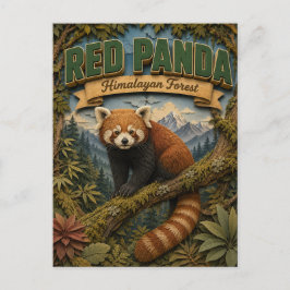 Rode Panda Himalaya-bos POPCUT Briefkaart