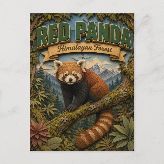 Rode Panda Himalaya-bos POPCUT Briefkaart (Voorkant)