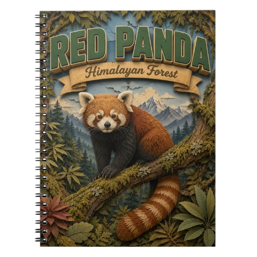 Rode Panda Himalaya-bos POPCUT Notitieboek (Voorkant)