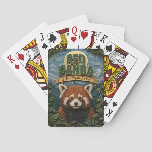 Rode Panda Himalaya Woud POPCUT Pokerkaarten (Achterkant)
