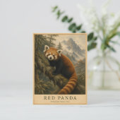 Rode Panda Himalaya Woud VINTAGE Briefkaart (Staand voorkant)