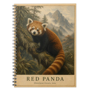 Rode Panda Himalaya Woud VINTAGE Notitieboek