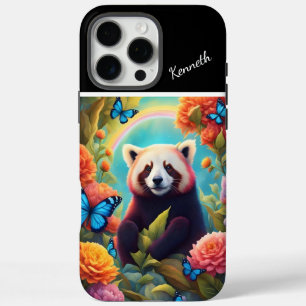 Rode panda in bloei iPhone 16 pro max hoesje