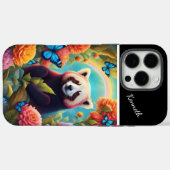 Rode panda in bloei Case-Mate iPhone case (Achterkant (horizontaal))