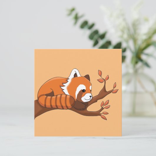  Rode Panda in de boom Kaart (Staand voorkant)