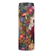 Rode panda in een bloemenrijk Lijst Thermosbeker (Achterkant)
