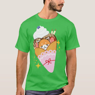 rode panda in een kreet t-shirt