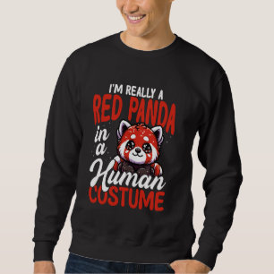 Rode panda in menselijke kostuum grappig trui