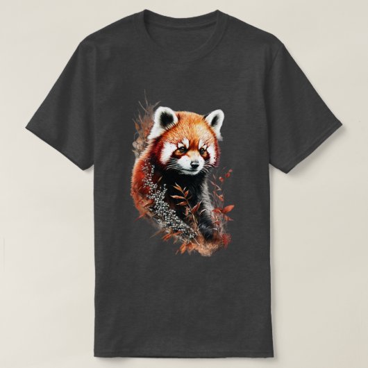 Rode panda in overpeinzing t-shirt (Design voorkant)