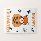 Rode Panda In Pompoen Schattigee Panda's Happy Hal Legpuzzel (Horizontaal)