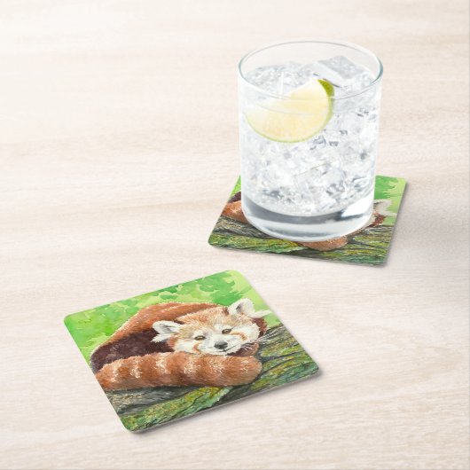 Rode panda kartonnen onderzetters (Insitu)