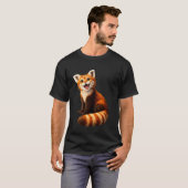 Rode Panda Kat Kruising Schattig Grappig Dier Meme T-shirt (Voorkant volledig)