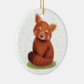 Rode panda keramisch ornament (Rechts)