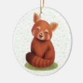 Rode panda keramisch ornament (Links)