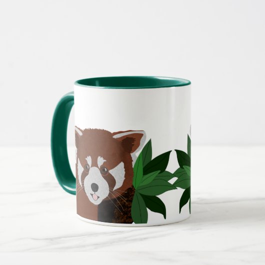 Rode Panda Keramische Mok (Voorkant links)