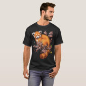 Rode Panda Kersenbloesem T-shirt (Voorkant volledig)
