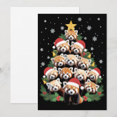 Rode Panda Kerstboom Grappig Dier  Feestdagenkaart (Voorkant / Achterkant)
