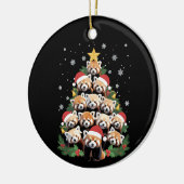 Rode Panda Kerstboom Grappig Dier  Keramisch Ornament (Links)