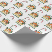 Rode Panda-kerstbrief winterdieren Pandas Cadeaupapier (Hoek)