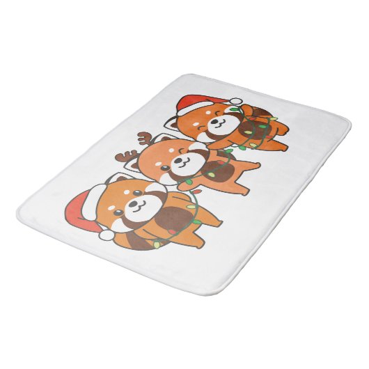 Rode panda-kerstdieren koken rode pandas badmat (Gekanteld)
