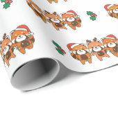 Rode panda-kerstdieren koken rode pandas cadeaupapier (Rol Hoek)