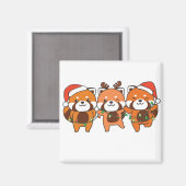 Rode panda-kerstdieren koken rode pandas Magnet (Voorkant / Achterkant)