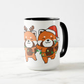 Rode panda-kerstdieren koken rode pandas mok (Voorkant rechts)