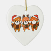 Rode panda-kerstdieren verknallen rode pandas-Cera Keramisch Ornament (Rechts)