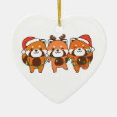 Rode panda-kerstdieren verknallen rode pandas-Cera Keramisch Ornament (Voorkant)