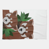 Rode Panda keukenhanddoek (Horizontaal)