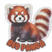 RODE PANDA - KINDERKAMER STICKER (Voorkant)