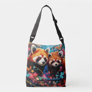 Rode Panda Kleurrijke Dier Betoverend Crossbody Tas