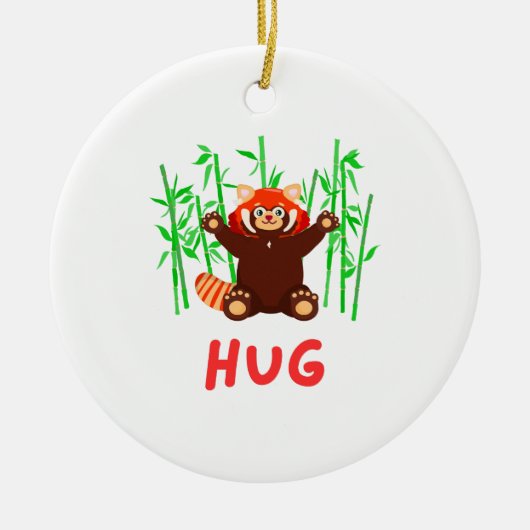 Rode panda: KNUFFEL Keramisch Ornament (Voorkant)