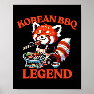 Rode Panda Koreaanse Bbq Legende Poster