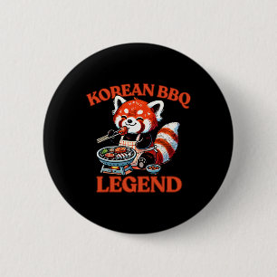 Rode Panda Koreaanse Bbq Legende  Ronde Button 5,7 Cm