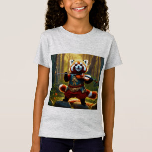 Rode Panda Krijger – Heroïsche Digitale Schilderin T-shirt