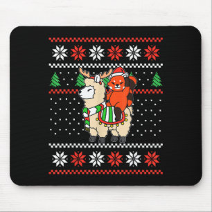 Rode Panda Lelijke Kerst Trui Rendier Llama Ri Muismat
