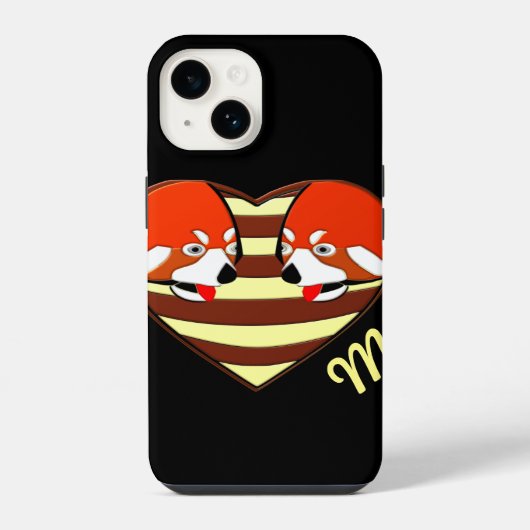 Rode Panda Liefdeshart iPhone Hoesje (Achterkant)