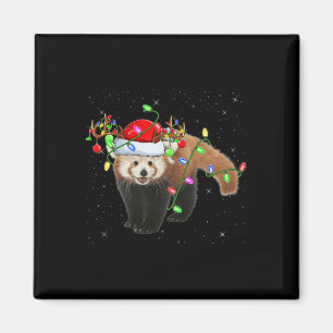 Rode Panda Liefhebber Xmas Verlichting Santa Red P Magneet