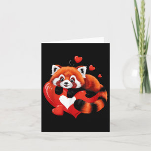 Rode Panda liggend op hart Valentijnsdag Love Wild Kaart