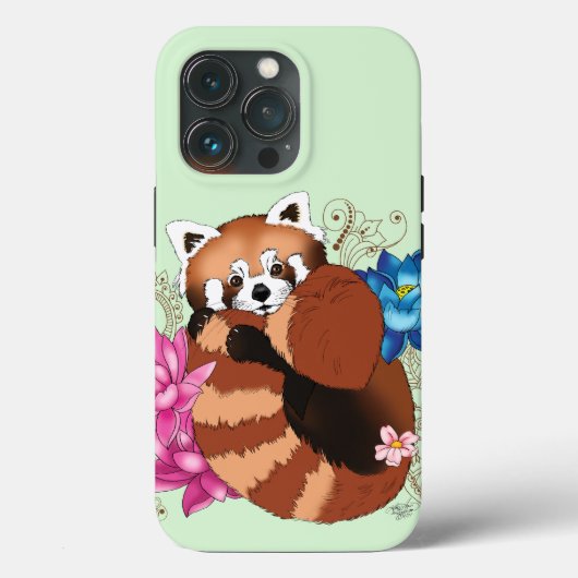 Rode Panda Lotus Bloemen Henna Case-Mate iPhone Case (Achterkant)