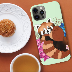 Rode Panda Lotus Bloemen Henna Case-Mate iPhone Case