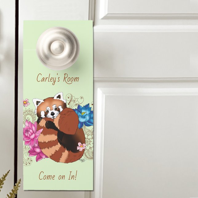 Rode Panda Lotus Bloemen Henna Deurhanger (Creator heeft geüpload)