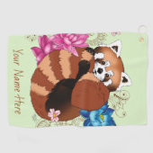 Rode Panda Lotus Bloemen Henna Golfhanddoek (Horizontaal)