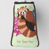Rode Panda Lotus Bloemen Henna Golfheadcover (Draai 90)