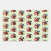 Rode Panda Lotus Bloemen Henna Inpakpapier Vel (Voorkant 2)