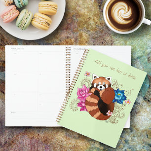 Rode Panda Lotus Bloemen Henna Planner