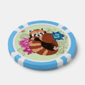 Rode Panda Lotus Bloemen Henna Poker Chips (Enkel)