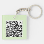 Rode Panda Lotus Bloemen Henna QR code Sleutelhanger (Achterkant)