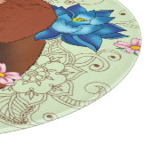 Rode Panda Lotus Bloemen Henna Snijplank (Hoek)